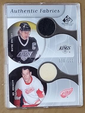 Gretzky/Howe 04-05 Upper Deck SP Game Used "Authentic Fabrics" Dual Jersey card